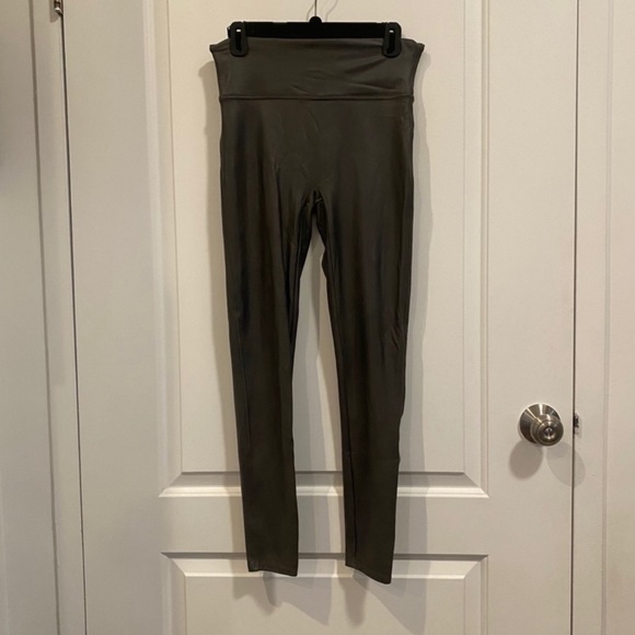 Spanx Faux Leather Leggings in Color Gunmetal - Picture 6 of 7